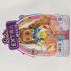 ⭐️3/ $30⭐️ Barbie Extra Mini Tie-Dye Doll Stand Gold Sunglasses Pineapple 3+